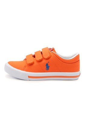 Детские текстильные кеды POLO RALPH LAUREN оранжевого цвета по цене 7670 руб., арт. 12-RF102964/CHILDREN | Фото 2 Детские текстильные кеды POLO RALPH LAUREN оранжевого цвета, арт. 12-RF102964/CHILDREN | Фото 2 (Материал внутренний: Текстиль; Материал внешний: Текстиль; Кросс-КТ: велькро)