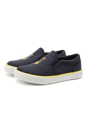 Детские текстильные слипоны POLO RALPH LAUREN синего цвета по цене 7445 руб., арт. 12-RF103067/CHILDREN | Фото 1 Детские текстильные слипоны POLO RALPH LAUREN синего цвета, арт. 12-RF103067/CHILDREN | Фото 1