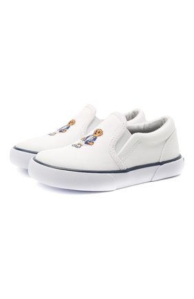 Детские текстильные слипоны POLO RALPH LAUREN белого цвета по цене 6340 руб., арт. 12-RF103092/T0DDLER | Фото 1 Детские текстильные слипоны POLO RALPH LAUREN белого цвета, арт. 12-RF103092/T0DDLER | Фото 1 (Материал внешний: Текстиль; Материал внутренний: Текстиль)