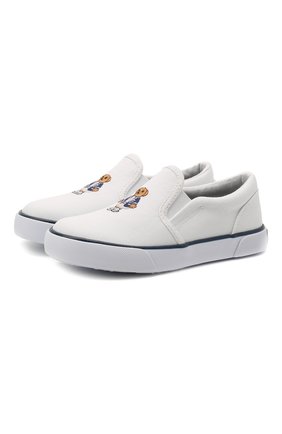 Детские текстильные слипоны POLO RALPH LAUREN белого цвета по цене 6745 руб., арт. 12-RF103092/CHILDREN | Фото 1 Детские текстильные слипоны POLO RALPH LAUREN белого цвета, арт. 12-RF103092/CHILDREN | Фото 1 (Материал внешний: Текстиль; Материал внутренний: Текстиль)