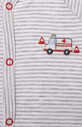 Детский хлопковый комбинезон KISSY KISSY серого цвета по цене 4230 руб., арт. KBQ05634N | Фото 3 Детский хлопковый комбинезон KISSY KISSY серого цвета, арт. KBQ05634N | Фото 3