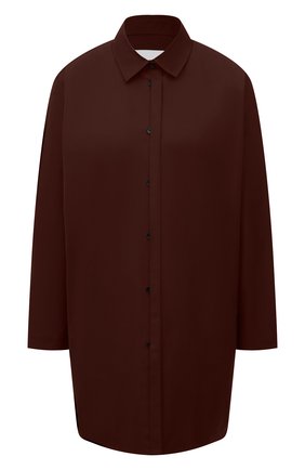 Женская хлопковая рубашка JIL SANDER коричневого цвета по цене 62900 руб., арт. JSWS606905-WS244200 | Фото 1 Женская хлопковая рубашка JIL SANDER коричневого цвета, арт. JSWS606905-WS244200 | Фото 1 (Длина (для топов): Удлиненные; Материал внешний: Хлопок; Принт: Без принта; Стили: Кэжуэл; Рукава: Длинные; Женское Кросс-КТ: Рубашка-одежда)