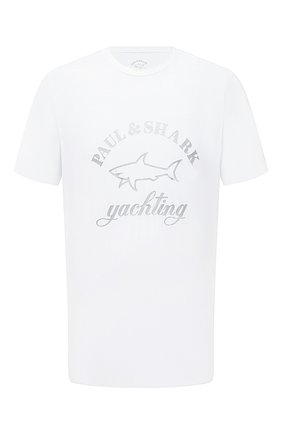 Мужская хлопковая футболка PAUL&SHARK белого цвета по цене 12850 руб., арт. 21411021/HLK | Фото 1 Мужская хлопковая футболка PAUL&SHARK белого цвета, арт. 21411021/HLK | Фото 1 (Материал внешний: Хлопок; Рукава: Короткие; Длина (для топов): Стандартные; Принт: С принтом; Стили: Кэжуэл)