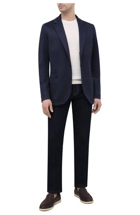 Мужской льняной пиджак LORO PIANA темно-синего цвета по цене 308000 руб., арт. FAL6386 | Фото 2 Мужской льняной пиджак LORO PIANA темно-синего цвета, арт. FAL6386 | Фото 2