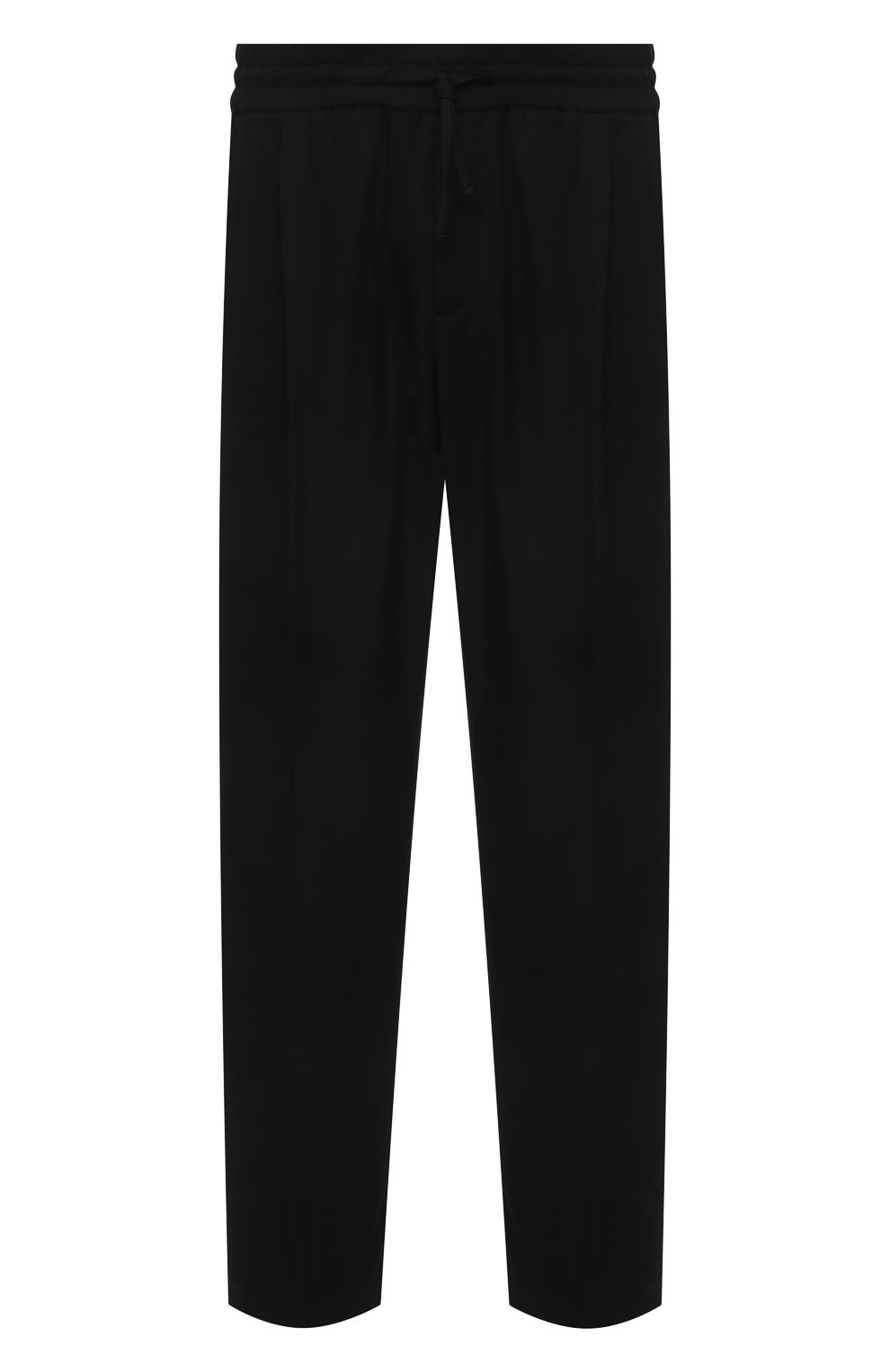 Мужские шерстяные брюки VERSACE черного цвета, арт. A88845/1F0737 | Фото 1 (Материал внешний: Шерсть; Длина (брюки, джинсы): Стандартные; Случай: Повседневный; Стили: Кэжуэл)