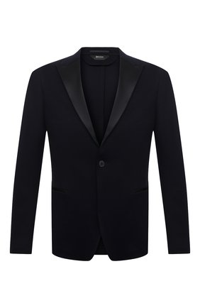 Мужской пиджак Z ZEGNA темно-синего цвета по цене 115000 руб., арт. 977757/1DNKG0 | Фото 1 Мужской пиджак Z ZEGNA темно-синего цвета, арт. 977757/1DNKG0 | Фото 1 (Материал внешний: Синтетический материал, Хлопок; Материал подклада: Вискоза; Длина (для топов): Стандартные; Рукава: Длинные; Случай: Вечерний; Пиджаки М: Прямой; Стили: Классический; 1-2-бортные: Однобортные)
