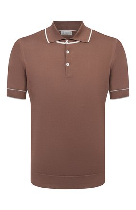 Мужское хлопковое поло BRUNELLO CUCINELLI коричневого цвета по цене 44700 руб., арт. M29802005 | Фото 1 Мужское хлопковое поло BRUNELLO CUCINELLI коричневого цвета, арт. M29802005 | Фото 1