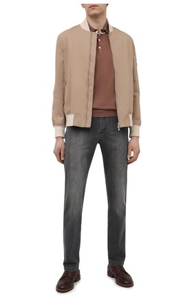 Мужское хлопковое поло BRUNELLO CUCINELLI коричневого цвета по цене 44700 руб., арт. M29802005 | Фото 2 Мужское хлопковое поло BRUNELLO CUCINELLI коричневого цвета, арт. M29802005 | Фото 2