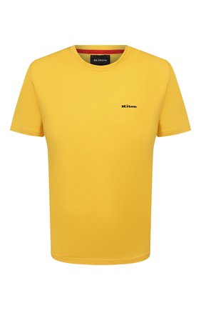 Мужская хлопковая футболка KITON желтого цвета по цене 57700 руб., арт. UK1274 | Фото 1 Мужская хлопковая футболка KITON желтого цвета, арт. UK1274 | Фото 1