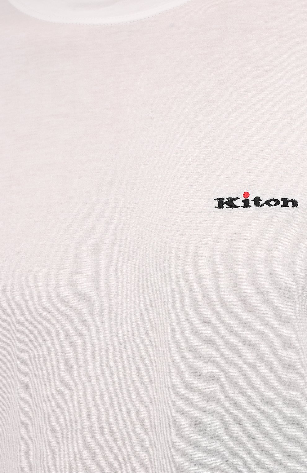 Мужская хлопковая футболка KITON белого цвета, арт. UK1274 | Фото 5 (Принт: Без принта; Рукава: Короткие; Длина (для топов): Стандартные; Региональные ограничения белый список (Axapta Mercury): RU; Материал внешний: Хлопок; Стили: Кэжуэл)