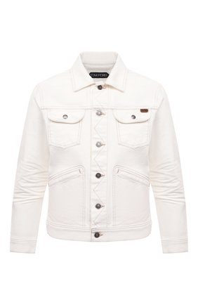 Мужская джинсовая куртка TOM FORD белого цвета по цене 99500 руб., арт. BWJ32/TFD116 | Фото 1 Мужская джинсовая куртка TOM FORD белого цвета, арт. BWJ32/TFD116 | Фото 1 (Стили: Кэжуэл; Рукава: Длинные; Кросс-КТ: Куртка; Длина (верхняя одежда): Короткие; Материал внешний: Хлопок, Деним)