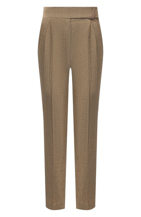Женские брюки из шерсти и льна BRUNELLO CUCINELLI коричневого цвета по цене 93100 руб., арт. MF509P7599 | Фото 1 Женские брюки из шерсти и льна BRUNELLO CUCINELLI коричневого цвета, арт. MF509P7599 | Фото 1