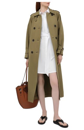Женское хлопковое платье EMPORIO ARMANI белого цвета по цене 28750 руб., арт. 3K2AA3/2N0FZ | Фото 2 Женское хлопковое платье EMPORIO ARMANI белого цвета, арт. 3K2AA3/2N0FZ | Фото 2