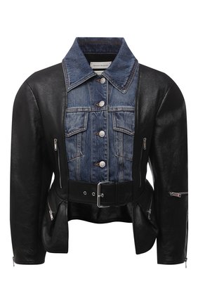 Женский кожаный жакет ALEXANDER MCQUEEN разноцветного цвета по цене 371000 руб., арт. 659801/Q5AF4 | Фото 1 Женский кожаный жакет ALEXANDER MCQUEEN разноцветного цвета, арт. 659801/Q5AF4 | Фото 1 (Женское Кросс-КТ: Замша и кожа, Жакет-одежда; Материал подклада: Шелк; Рукава: Длинные; Длина (для топов): Укороченные; Стили: Гламурный; Кросс-КТ: Деним; 1-2-бортные: Однобортные; Случай: Повседневный)