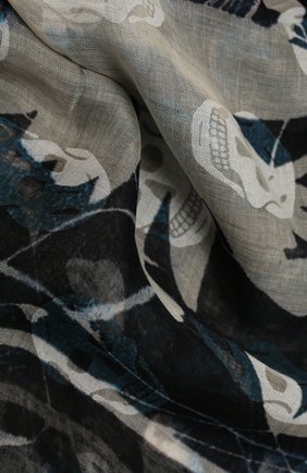 Женская шаль ALEXANDER MCQUEEN темно-синего цвета по цене 38050 руб., арт. 658409/3D29Q | Фото 2 Женская шаль ALEXANDER MCQUEEN темно-синего цвета, арт. 658409/3D29Q | Фото 2