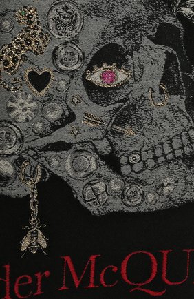 Женский шарф из шерсти и шелка ALEXANDER MCQUEEN черного цвета по цене 33950 руб., арт. 645576/3D06Q | Фото 2 Женский шарф из шерсти и шелка ALEXANDER MCQUEEN черного цвета, арт. 645576/3D06Q | Фото 2