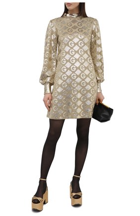 Женское платье с пайетками GUCCI золотого цвета по цене 299500 руб., арт. 649932/XKBRJ | Фото 2 Женское платье с пайетками GUCCI золотого цвета, арт. 649932/XKBRJ | Фото 2