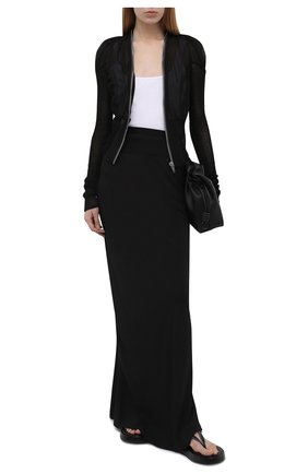 Женский шелковый жакет RICK OWENS черного цвета по цене 111000 руб., арт. RP21S3724/G | Фото 2 Женский шелковый жакет RICK OWENS черного цвета, арт. RP21S3724/G | Фото 2