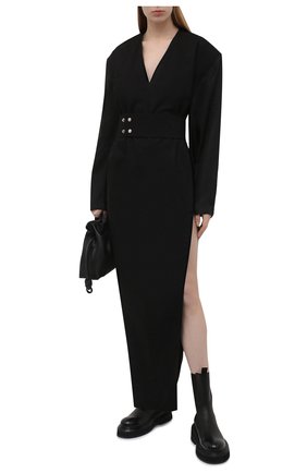 Женское хлопковое платье RICK OWENS черного цвета по цене 72000 руб., арт. RP21S3576/PJ | Фото 2 Женское хлопковое платье RICK OWENS черного цвета, арт. RP21S3576/PJ | Фото 2