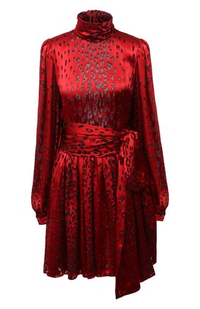 Женское платье из вискозы SAINT LAURENT красного цвета по цене 219000 руб., арт. 647799/Y5C47 | Фото 1 Женское платье из вискозы SAINT LAURENT красного цвета, арт. 647799/Y5C47 | Фото 1 (Рукава: Длинные; Длина Ж (юбки, платья, шорты): Мини; Материал внешний: Шелк, Вискоза; Материал подклада: Шелк; Стили: Гламурный; Женское Кросс-КТ: Платье-одежда; Случай: Коктейльный, Вечерний)