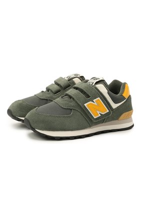 Детские кроссовки 574 hook and loop NEW BALANCE хаки цвета по цене 6310 руб., арт. PV574MP2/M | Фото 1 Детские кроссовки 574 hook and loop NEW BALANCE хаки цвета, арт. PV574MP2/M | Фото 1