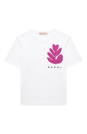 Детская хлопковая футболка MARNI белого цвета по цене 6315 руб., арт. M00038-M00C7 | Фото 1 Детская хлопковая футболка MARNI белого цвета, арт. M00038-M00C7 | Фото 1