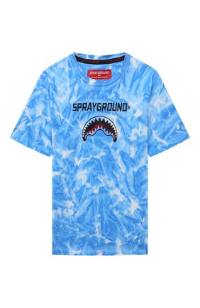 Детская хлопковая футболка SPRAYGROUND синего цвета по цене 7775 руб., арт. 21PESPY181 | Фото 1 Детская хлопковая футболка SPRAYGROUND синего цвета, арт. 21PESPY181 | Фото 1
