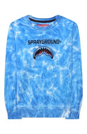 Детская хлопковый свитшот SPRAYGROUND голубого цвета по цене 10650 руб., арт. 21PESPY183 | Фото 1 Детская хлопковый свитшот SPRAYGROUND голубого цвета, арт. 21PESPY183 | Фото 1