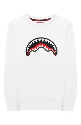 Детский хлопковый свитшот SPRAYGROUND белого цвета по цене 9330 руб., арт. 21PESPY185 | Фото 1 Детский хлопковый свитшот SPRAYGROUND белого цвета, арт. 21PESPY185 | Фото 1
