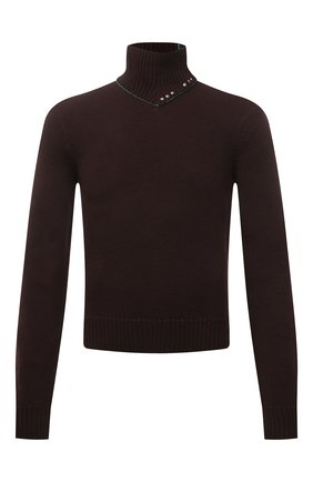 Мужской шерстяной свитер BOTTEGA VENETA темно-коричневого цвета по цене 85500 руб., арт. 656254/V0S80 | Фото 1 Мужской шерстяной свитер BOTTEGA VENETA темно-коричневого цвета, арт. 656254/V0S80 | Фото 1 (Рукава: Длинные; Материал внешний: Шерсть; Длина (для топов): Стандартные; Стили: Минимализм; Принт: Без принта; Мужское Кросс-КТ: Свитер-одежда)