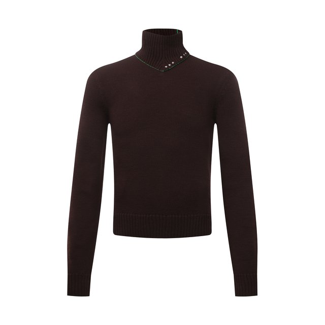 Шерстяной свитер Bottega Veneta коричневого цвета