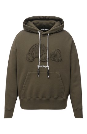 Мужской хлопковое худи PALM ANGELS хаки цвета по цене 73050 руб., арт. PMBB058S21FLE0055601 | Фото 1 Мужской хлопковое худи PALM ANGELS хаки цвета, арт. PMBB058S21FLE0055601 | Фото 1