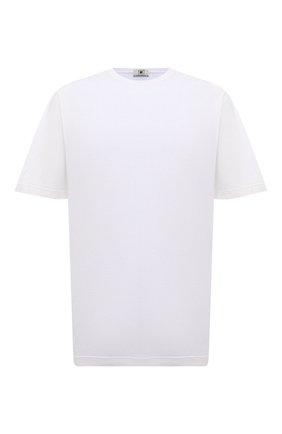 Мужская хлопковая футболка KIRED белого цвета, арт. WBACI0LW7321001002/64-74 | Фото 1 (Рукава: Короткие; Материал внешний: Хлопок; Длина (для топов): Удлиненные; Big sizes: Big Sizes; Принт: Без принта; Стили: Кэжуэл)