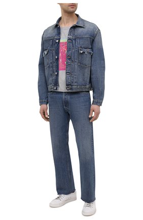 Мужская джинсовая куртка MAISON MARGIELA синего цвета, арт. S50AM0501/S30736 | Фото 2 (Кросс-КТ: Куртка, Деним; Рукава: Длинные; Стили: Гранж; Материал внешний: Хлопок, Деним; Длина (верхняя одежда): Короткие)