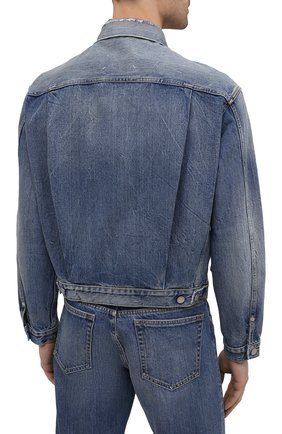 Мужская джинсовая куртка MAISON MARGIELA синего цвета, арт. S50AM0501/S30736 | Фото 4 (Кросс-КТ: Куртка, Деним; Рукава: Длинные; Стили: Гранж; Материал внешний: Хлопок, Деним; Длина (верхняя одежда): Короткие)