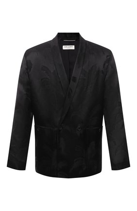 Мужской пиджак из вискозы и шелка SAINT LAURENT черного цвета по цене 315500 руб., арт. 642391/Y1C55 | Фото 1 Мужской пиджак из вискозы и шелка SAINT LAURENT черного цвета, арт. 642391/Y1C55 | Фото 1 (Материал внешний: Шелк, Вискоза; Материал подклада: Шелк; Рукава: Длинные; Длина (для топов): Стандартные; Случай: Вечерний; Стили: Кэжуэл; Пиджаки М: Свободный; 1-2-бортные: Двубортные)