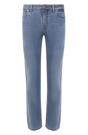 Мужские джинсы BRIONI голубого цвета, арт. SPPC0M/P0D07/CHAM0NIX | Фото 1 (Силуэт М (брюки): Прямые; Кросс-КТ: Деним; Длина (брюки, джинсы): Стандартные; Материал внешний: Хлопок, Деним; Стили: Кэжуэл)