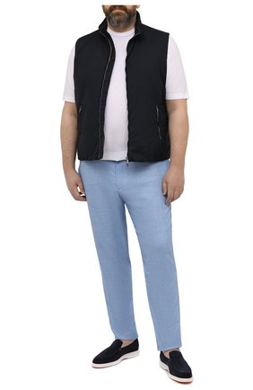 Мужские шерстяные брюки MARCO PESCAROLO голубого цвета, арт. CHIAIAM/4328 | Фото 2 (Длина (брюки, джинсы): Стандартные; Материал внешний: Шерсть; Big sizes: Big Sizes; Силуэт М (брюки): Чиносы; Случай: Повседневный; Стили: Кэжуэл)