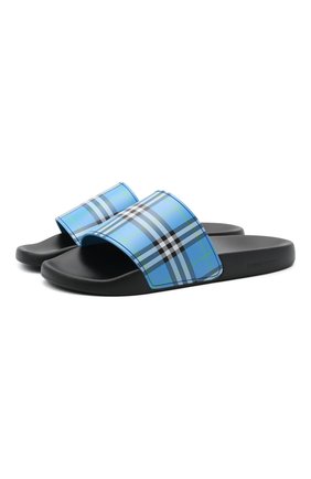 Мужские шлепанцы BURBERRY синего цвета по цене 31550 руб., арт. 8039898 | Фото 1 Мужские шлепанцы BURBERRY синего цвета, арт. 8039898 | Фото 1 (Материал внешний: Экокожа; Длина стельки: 27,7, 29,5)
