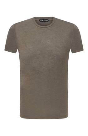 Мужская футболка из вискозы TOM FORD хаки цвета по цене 29950 руб., арт. BW278/TFJ209 | Фото 1 Мужская футболка из вискозы TOM FORD хаки цвета, арт. BW278/TFJ209 | Фото 1
