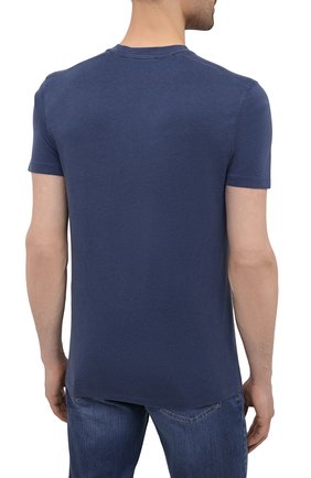 Мужская футболка TOM FORD темно-синего цвета, арт. BW229/TFJ950 | Фото 4 (Принт: Без принта; Рукава: Короткие; Длина (для топов): Стандартные; Материал внешний: Хлопок, Лиоцелл, Растительное волокно; Стили: Кэжуэл)