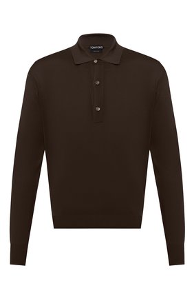 Мужское поло из вискозы TOM FORD темно-коричневого цвета по цене 105500 руб., арт. BWV94/TFK132 | Фото 1 Мужское поло из вискозы TOM FORD темно-коричневого цвета, арт. BWV94/TFK132 | Фото 1
