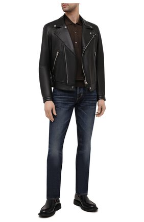 Мужское поло из вискозы TOM FORD темно-коричневого цвета по цене 105500 руб., арт. BWV94/TFK132 | Фото 2 Мужское поло из вискозы TOM FORD темно-коричневого цвета, арт. BWV94/TFK132 | Фото 2