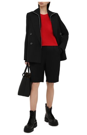 Женская хлопковая футболка FENDI красного цвета по цене 49800 руб., арт. FS7389 AFLD | Фото 2 Женская хлопковая футболка FENDI красного цвета, арт. FS7389 AFLD | Фото 2