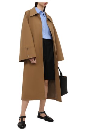 Женская хлопковая рубашка FENDI голубого цвета по цене 53350 руб., арт. FS7405 A5YM | Фото 2 Женская хлопковая рубашка FENDI голубого цвета, арт. FS7405 A5YM | Фото 2