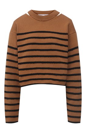 Женский хлопковый свитер PROENZA SCHOULER WHITE LABEL коричневого цвета по цене 34950 руб., арт. WL2127605-KC085 | Фото 1 Женский хлопковый свитер PROENZA SCHOULER WHITE LABEL коричневого цвета, арт. WL2127605-KC085 | Фото 1