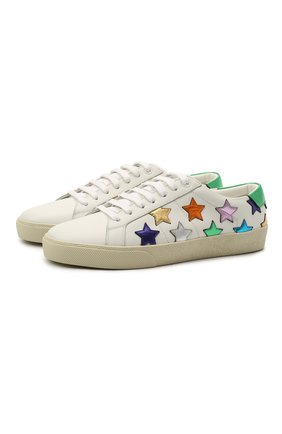 Женские кожаные кеды sl/06 SAINT LAURENT белого цвета по цене 47750 руб., арт. 592541/00NB0 | Фото 1 Женские кожаные кеды sl/06 SAINT LAURENT белого цвета, арт. 592541/00NB0 | Фото 1