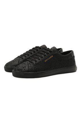 Женские кожаные кеды andy SAINT LAURENT черного цвета по цене 47750 руб., арт. 641952/16E10 | Фото 1 Женские кожаные кеды andy SAINT LAURENT черного цвета, арт. 641952/16E10 | Фото 1