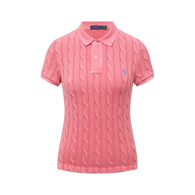 Хлопковое поло Polo Ralph Lauren 211794596, цвет розовый, размер 44 - фото 1