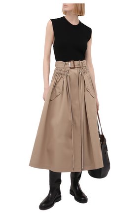 Женская хлопковая юбка ALEXANDER MCQUEEN бежевого цвета по цене 178000 руб., арт. 659916/QFAAA | Фото 2 Женская хлопковая юбка ALEXANDER MCQUEEN бежевого цвета, арт. 659916/QFAAA | Фото 2